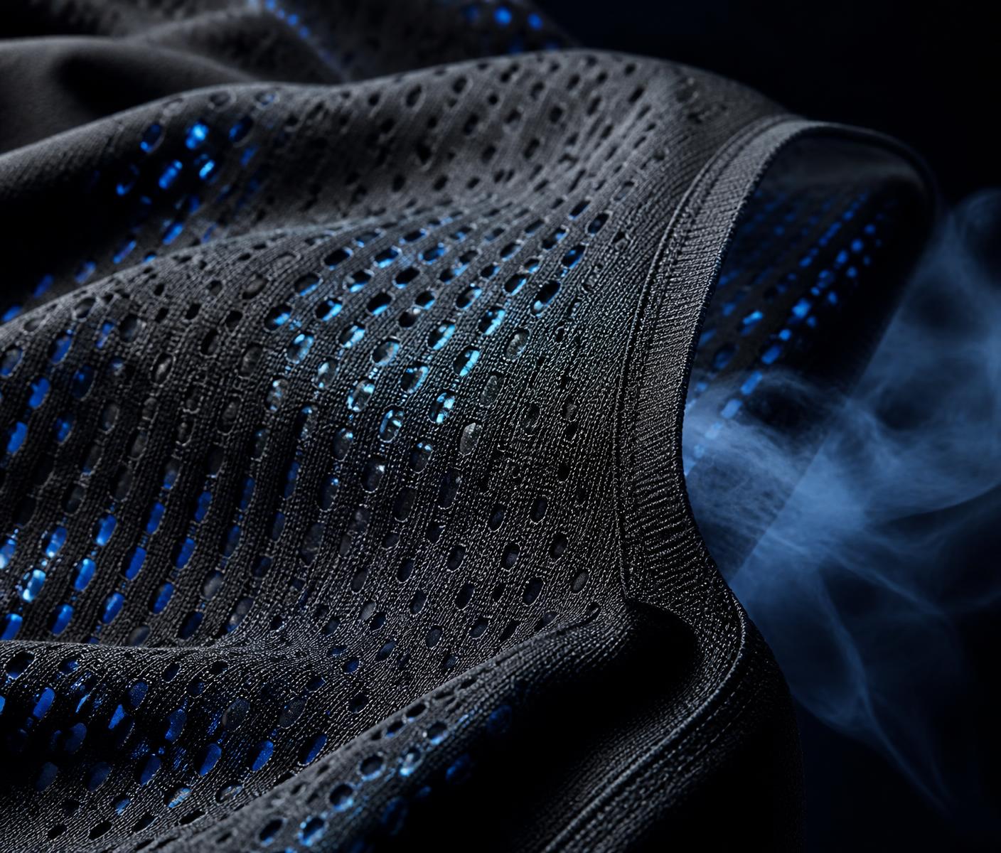 Close-up of laser-cut micro vents in CHARGER vvtech fabric